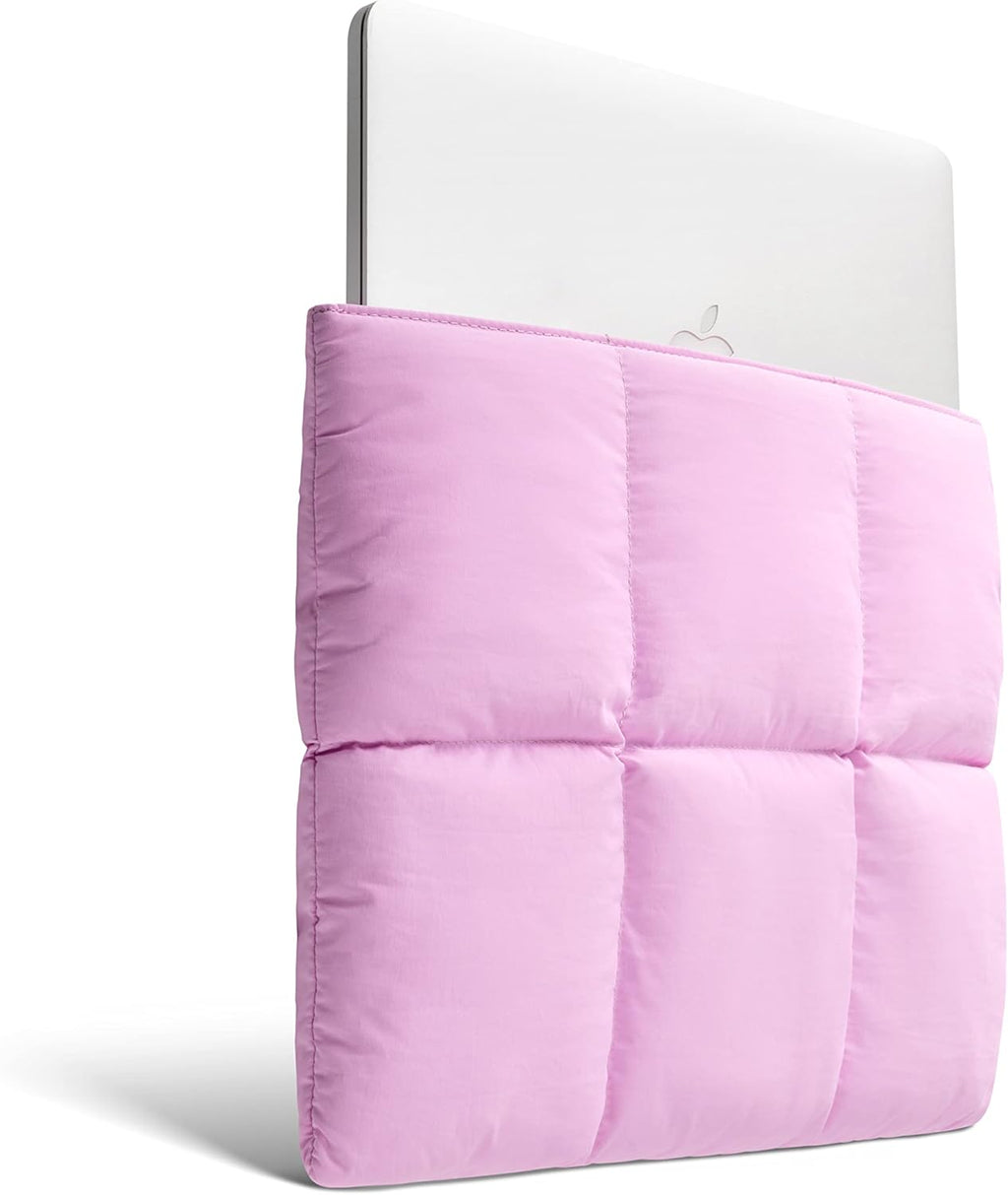 Comfyable Puffy Laptop Sleeve 13 Inch 14 Inch, Quilted Puffer Laptop Carrying Case for Women, Pillow Case Compatible with MacBook Air M4 2025 M3 M2 M1, MacBook Pro M4 Pro/Max, Lavender