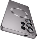 Magnetic for Samsung Galaxy S25 Ultra Case [Compatible with MagSafe][Built-in Camera Lens Protector] Slim Soft Silicone Bumper Shockproof Metallic Luster Phone Shell (Gray)