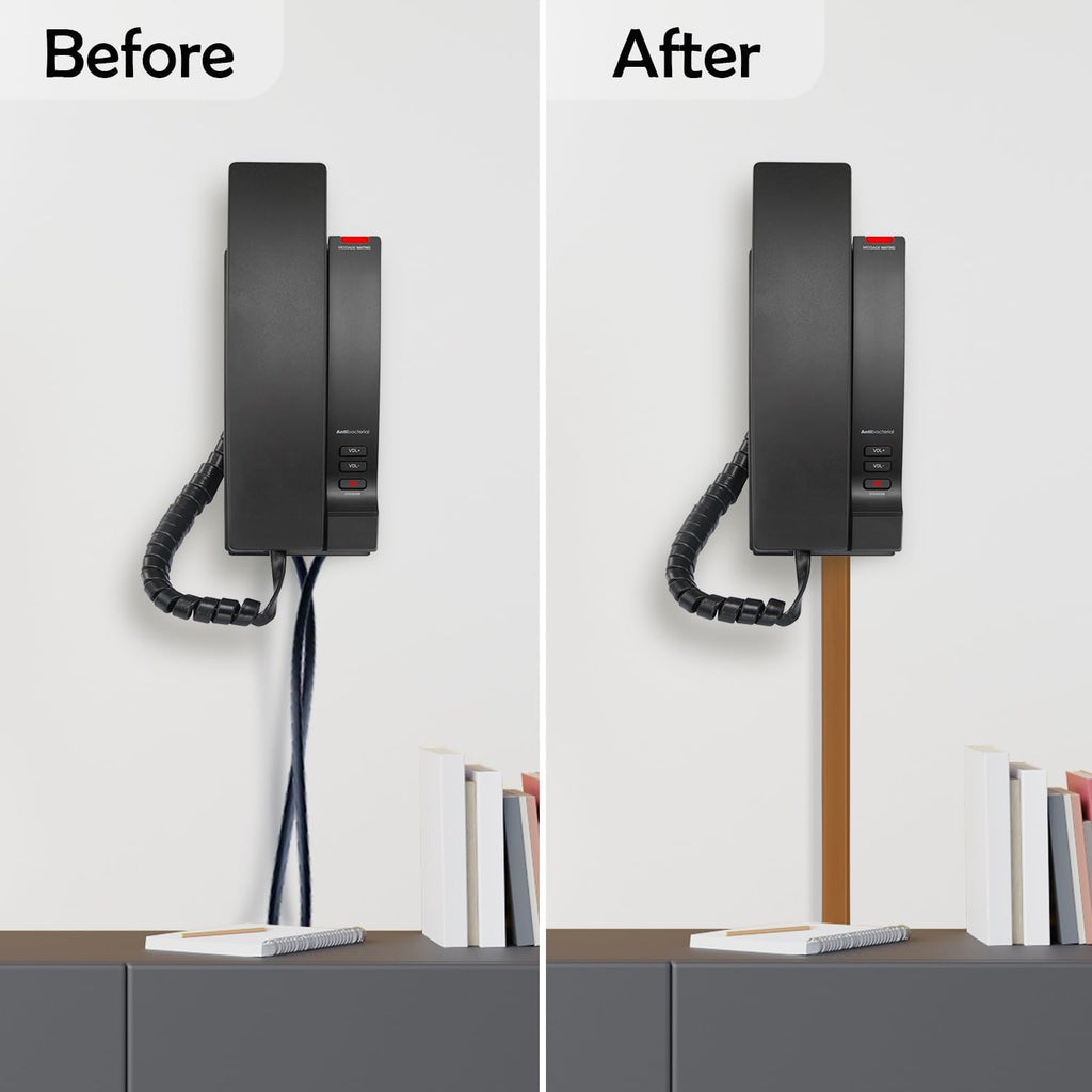 Rubber Bond TV Cord Hider Cable Protector - Strong Self Adhesive Wall Cord Cover Cable Hider - Low Profile Cable Management Wall Cord Concealer Cable Raceway (Brown, 6 Feet)