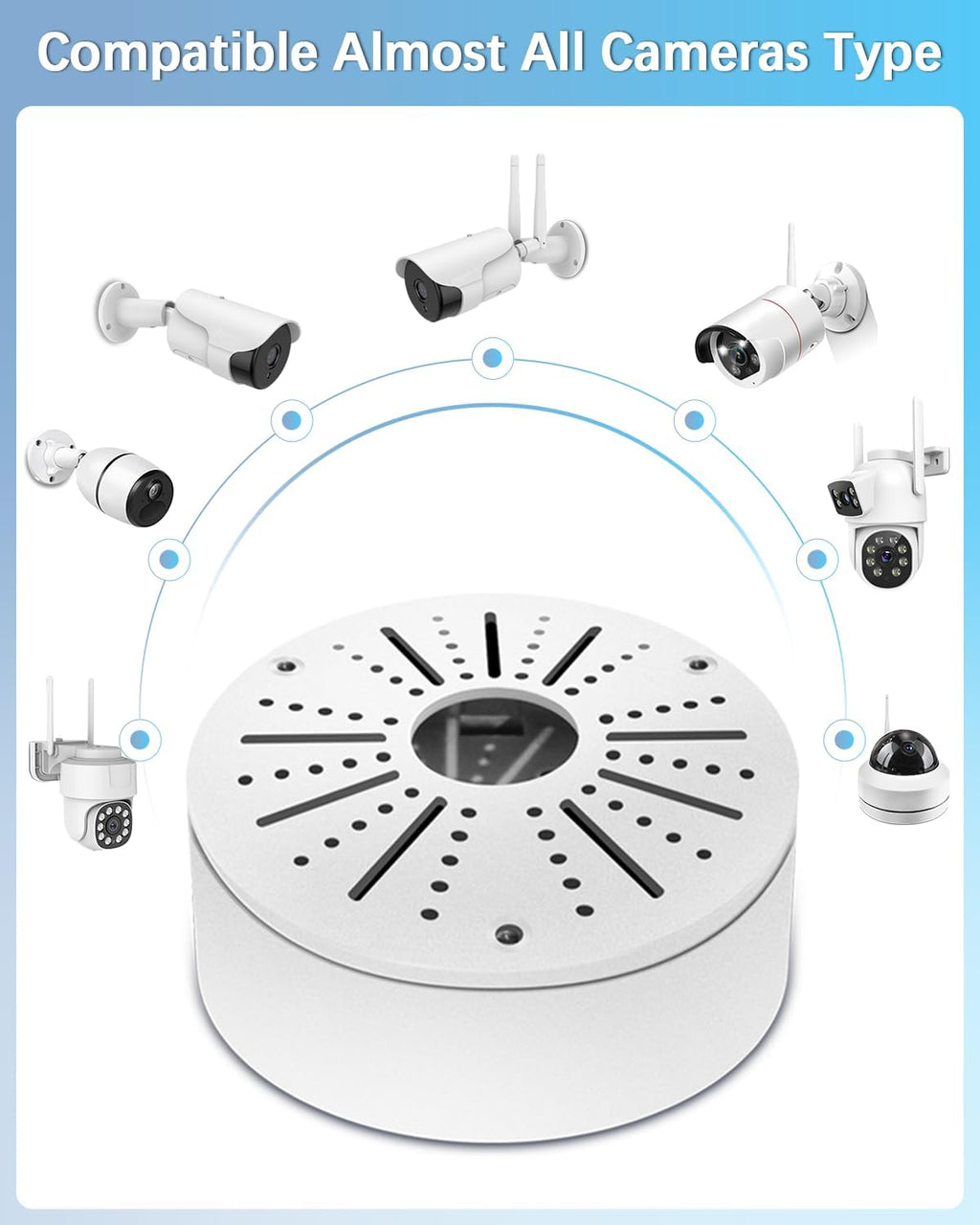 WEILAILIFE 【Compatible Almost All Cameras Type】 Security Camera Junction Box, Universial Camera Junction Box Mount Bracket, Outdoor Security Camera Mount, CCTV Metal Junction Box(2 Pack)