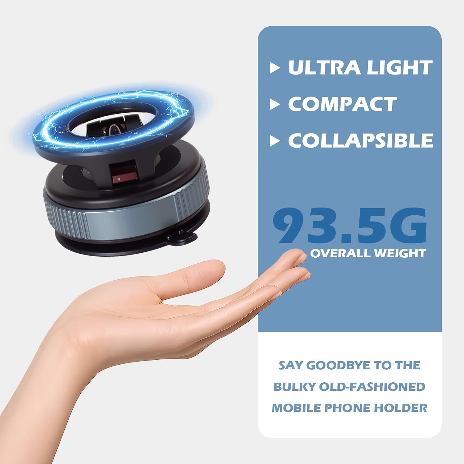 2025 Premium 360° Magnetic Car Phone Mount - Ultra-Strong Vacuum Suction for iPhone 16 Pro Max/Android - Foldable Adjustable Holder for Car/Truck/Gym/Home - Secure No-Slip Design (Black)