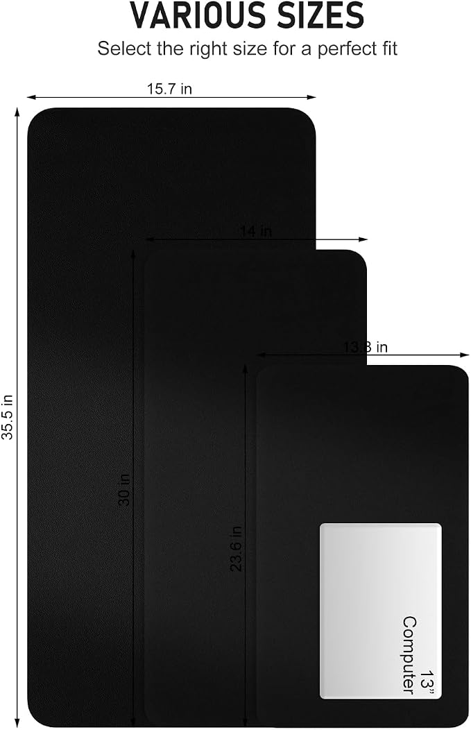 Desk Pad, 23.6" x 13.8" PU Leather Non-Slip Desk Mat Large Mouse Pad - Image 6