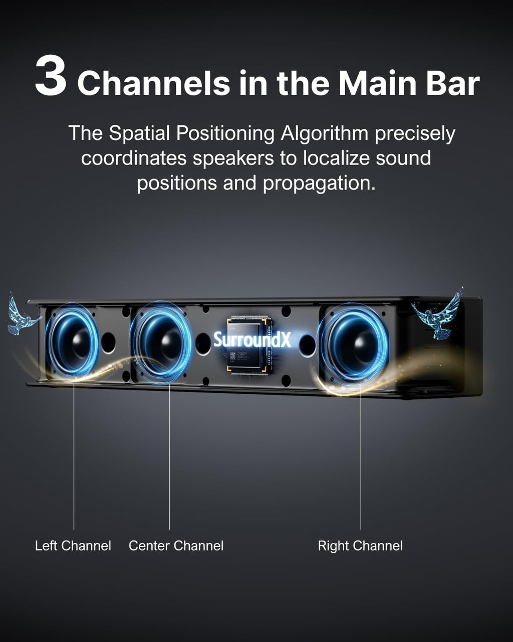 ULTIMEA 7.1 Surround Sound System for TV with Dolby Atmos, 460W Sound Bar for TV with 6.5" Subwoofer, APP Control, 4 Wired Surround Speakers, Home Theater Sound System, Poseidon D80 (2025 Upgrade)