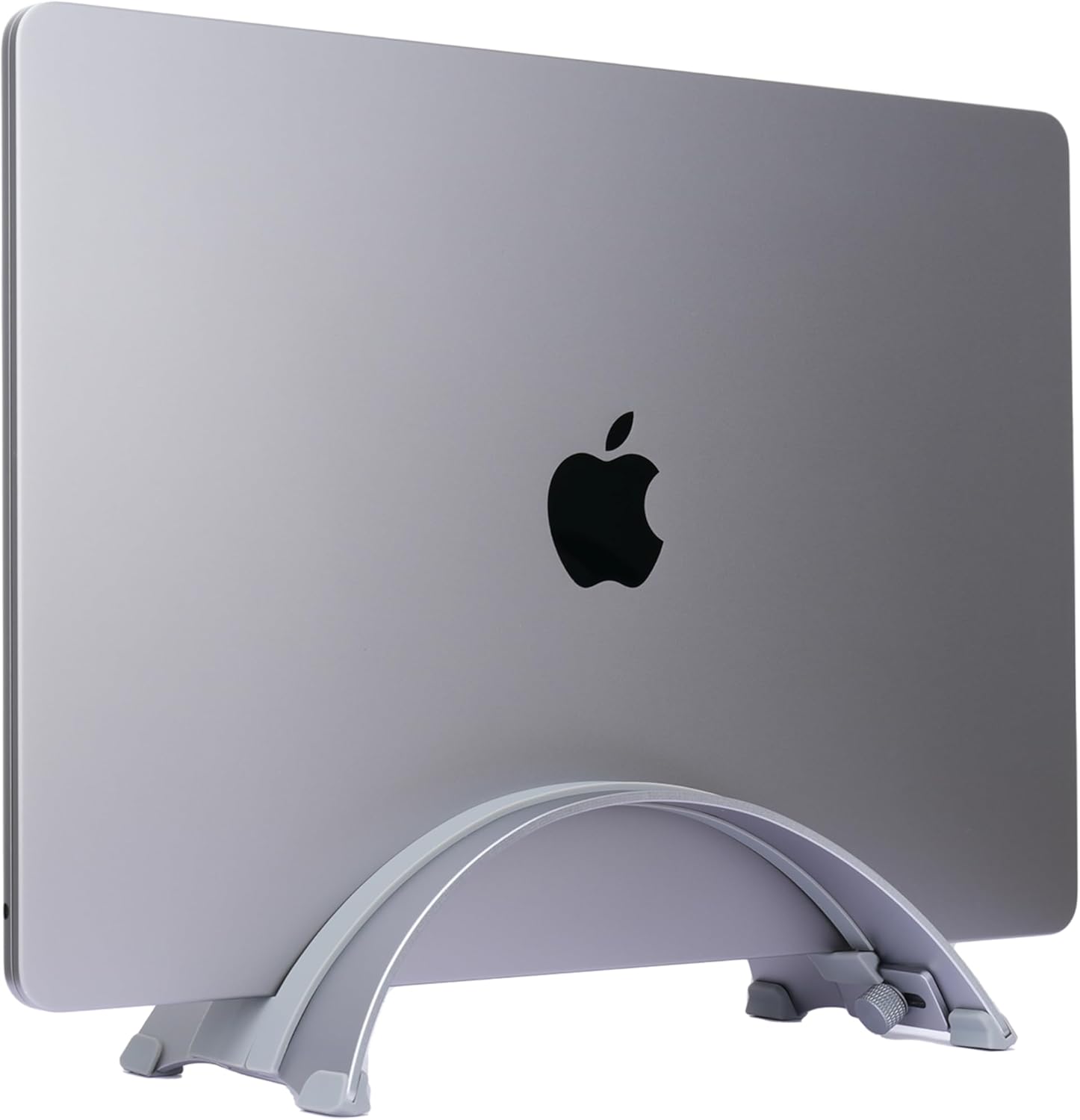 Adjustable Vertical Laptop Stand - 6061 Aluminum, CNC Precision, Anodized Finish, Fits All Laptops Including 17-inch, Ventilated Design, Anti-Slip Silicone Pads, ARC Shaped Stands