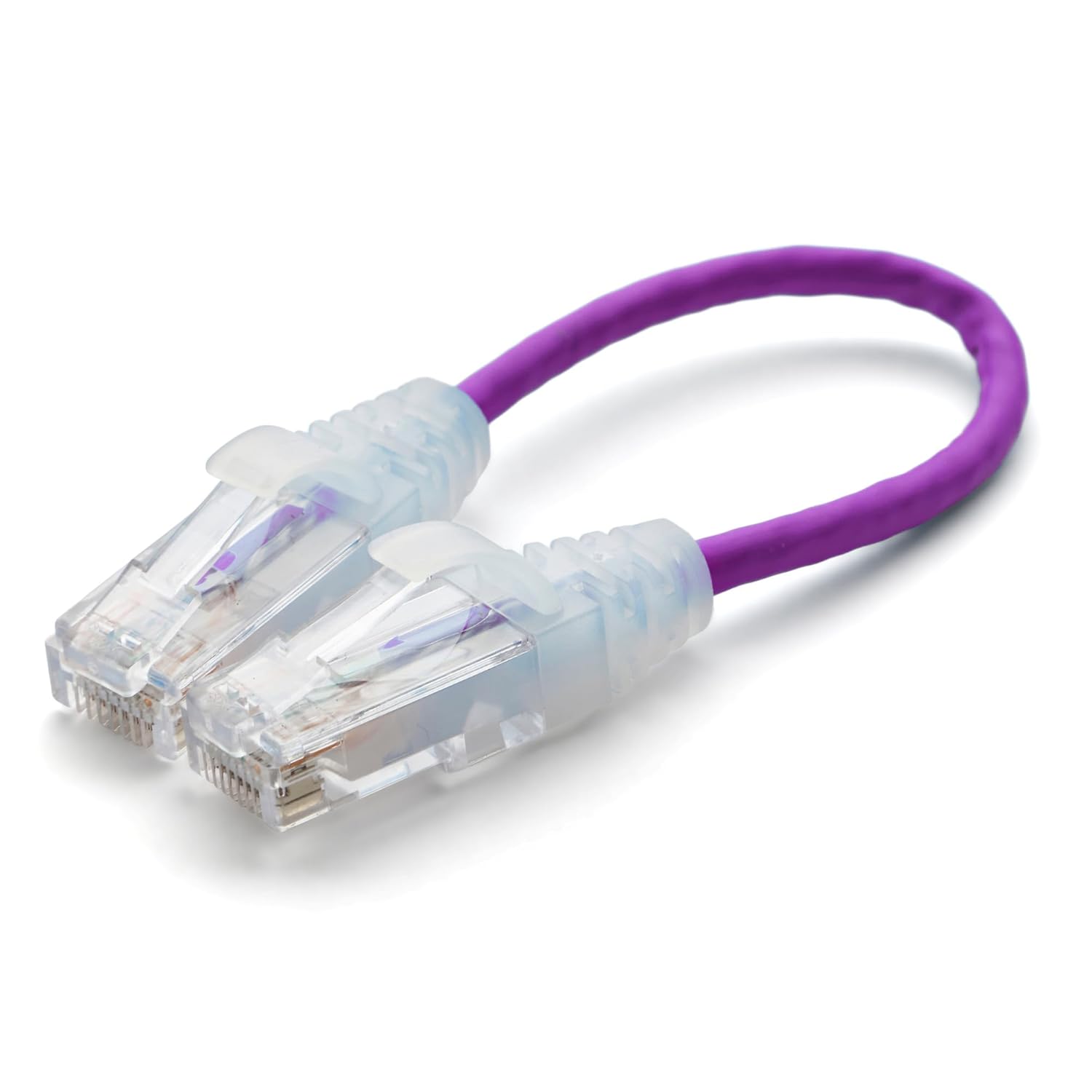 TRUECABLE Cat6 Component Rated Patch Cable, Unshielded (U/UTP), 6in, Purple, 28AWG Solid Copper, Snagless 10G High-Speed Ethernet Cable, PoE++ 4PPoE 100W, UL Listed, RoHS-3, 1 Pack