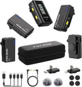 FULAIM X6 Wireless Lavalier Microphones with 4 Transmitter for iPhone, iPad, Android, Camera, Lapel Mic with 48KHz 24Bit, Noise Cancellation for Video Recording, Vlog, YouTube, TikTok