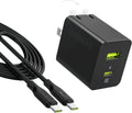 35W USB C Charger with 60W Type C Cable,2 Ports GaN Fast Wall Charger Block,PD3.0 PPS USB-C Power Adapter for iPhone 16/15/14, Galaxy S24//Note 20, Pixel 8 Pro/8/7, iPad/iPad Mini,MacBook Air and More