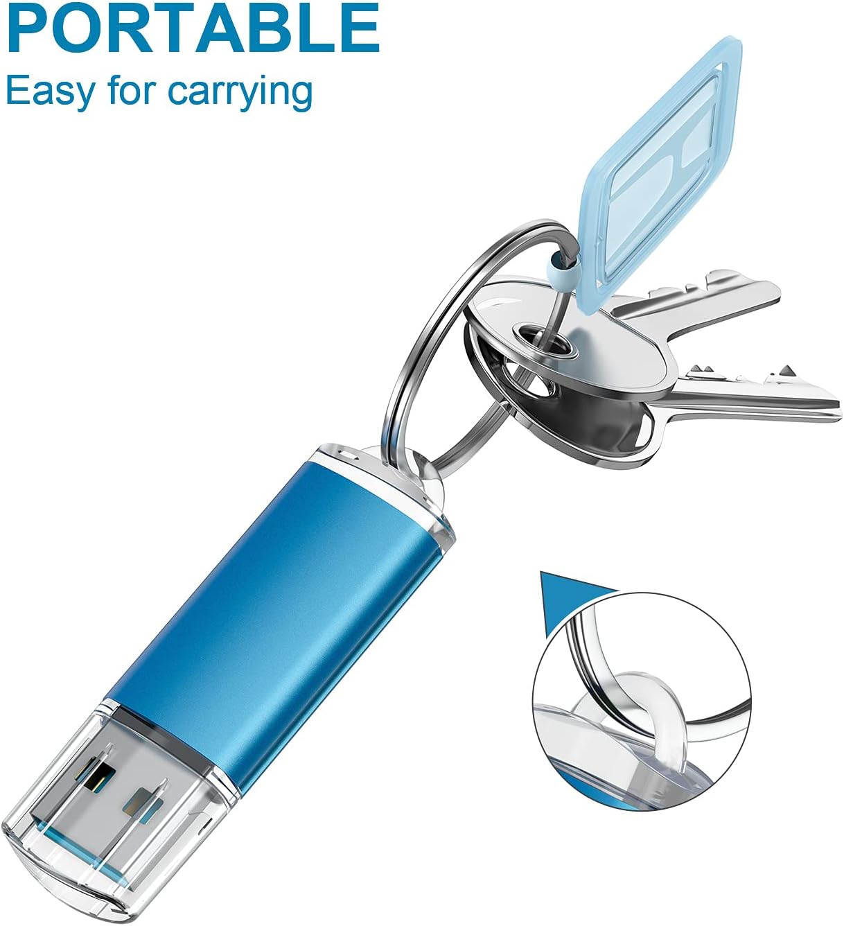 TOPESEL 128GB USB 3.0 Flash Drive, High Speed Thumb Drive USB Flash Drive USB Memory Stick for Data Storage (Blue)