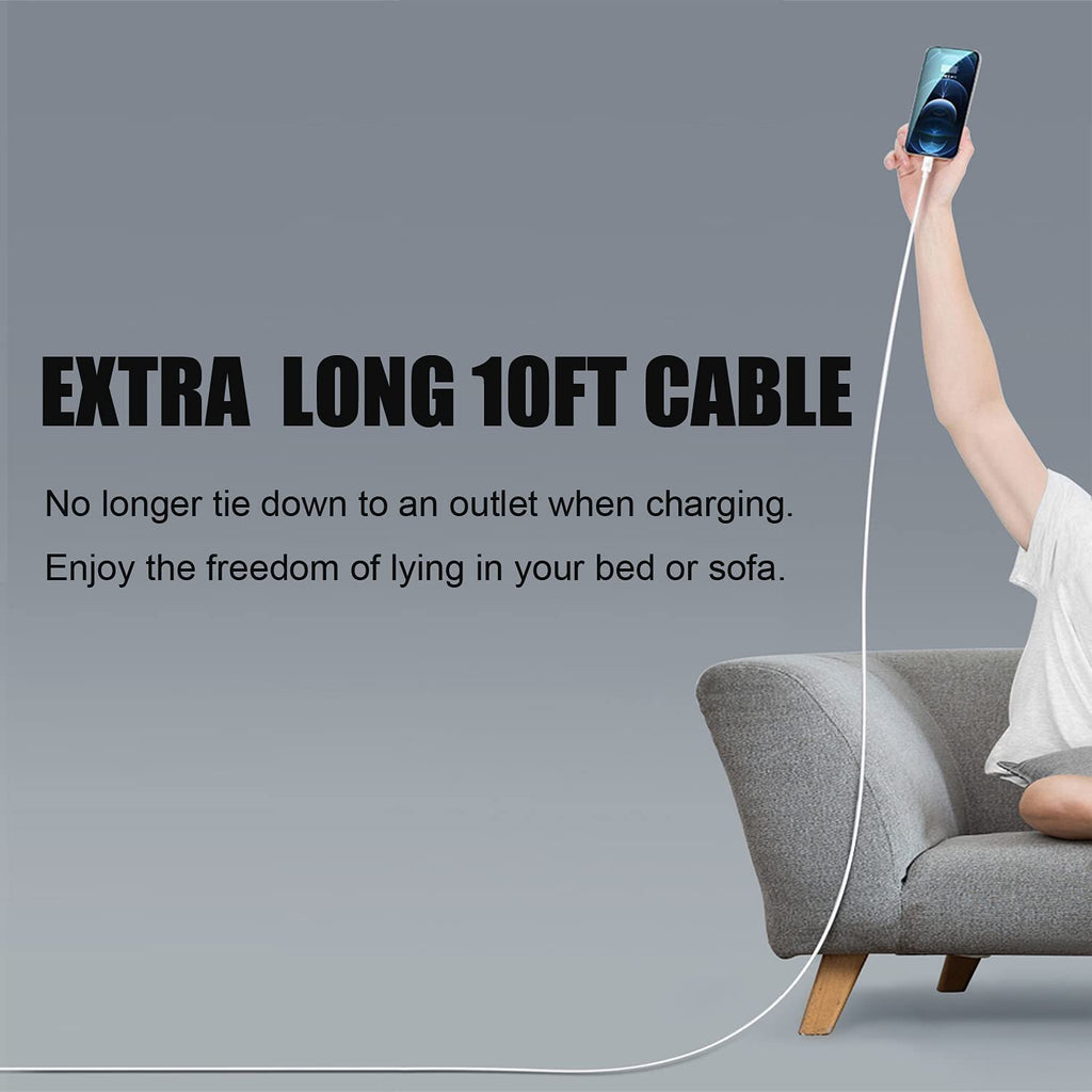 iPhone Fast Charger,Fast Adapter i Phone 2Pack Dual Port USB Wall Charger Apple Fast Charging 10FT Long Lightning Cable Cord Double Adapter Plug Block for iPhone 14/13/12/11 Pro Max XS XR X 8 7 6 iPad