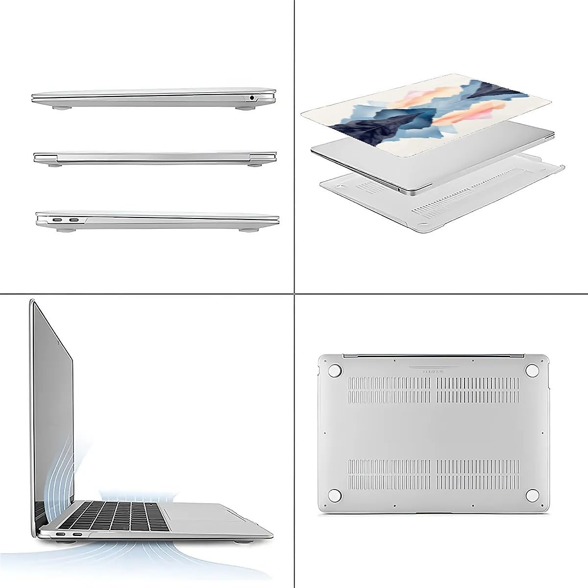 Compatible with MacBook Air 13.3 13.6 Inch Case 2022 2021 2020 2019 Plastic Hard Shell Case Cover,13.6 Air (A2681) M2 2022, Mountains and Water
