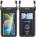 [Up to 8.5"] Floating Waterproof Phone Pouch 2 Pack - Floatable Waterproof Phone Case with Lanyard for iPhone 16 15 Pro Max, Galaxy S25 S24 Ultra, IPX8 Cellphone Dry Bags, Beach Vacation Essentials