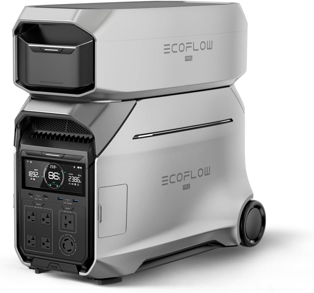 EF ECOFLOW 8kWh Portable Power Station: DELTA Pro 3 with Extra Battery, 120/240V 4000W AC Output, Solar Generator for Home Use, Camping, Emergencies, Power Outages, RVs, and Outdoor Generators