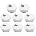 Desk Grommet 1-3/8" (35 mm), Desk Cord Hole Cover, Cable Grommet ABS Plastic, Desk Hole Grommet for Office and Home Table Cable, Detachable Cable Cord Organizer (White 8 Pcs)