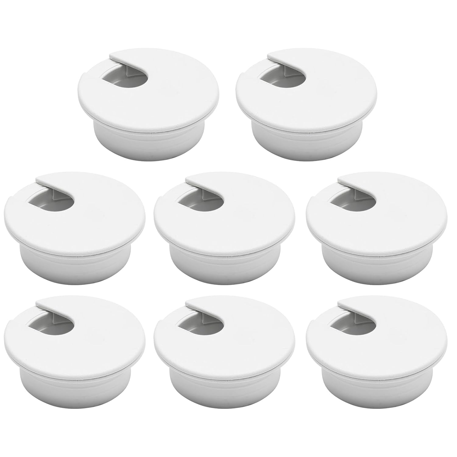 Desk Grommet 1-3/8" (35 mm), Desk Cord Hole Cover, Cable Grommet ABS Plastic, Desk Hole Grommet for Office and Home Table Cable, Detachable Cable Cord Organizer (White 8 Pcs)