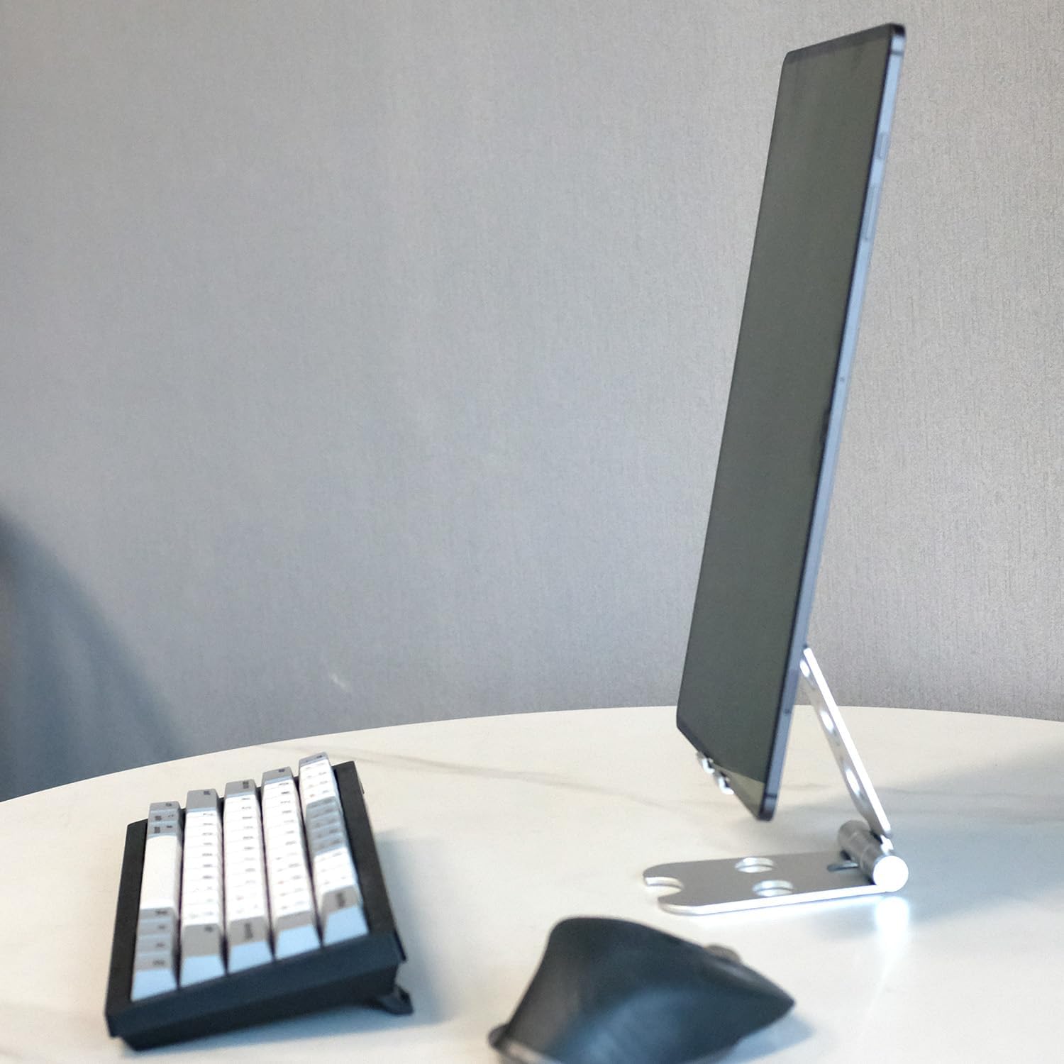 Kado Aluminum Alloy Tablet Stand for Portable Monitor, Foldable iPad Stand Holder Adjustable, Computer Office Desk Accessories for Kindle, Switch, iPad Pro/Air/Mini, iPhone Pro/Max/Plus
