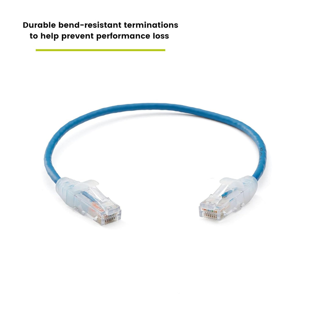 TRUECABLE Cat6 Component Rated Patch Cable, Unshielded (U/UTP), 1ft, Blue, 28AWG Solid Copper, Snagless 10G High-Speed Ethernet Cable, PoE++ 4PPoE 100W, UL Listed, RoHS-3, 1 Pack