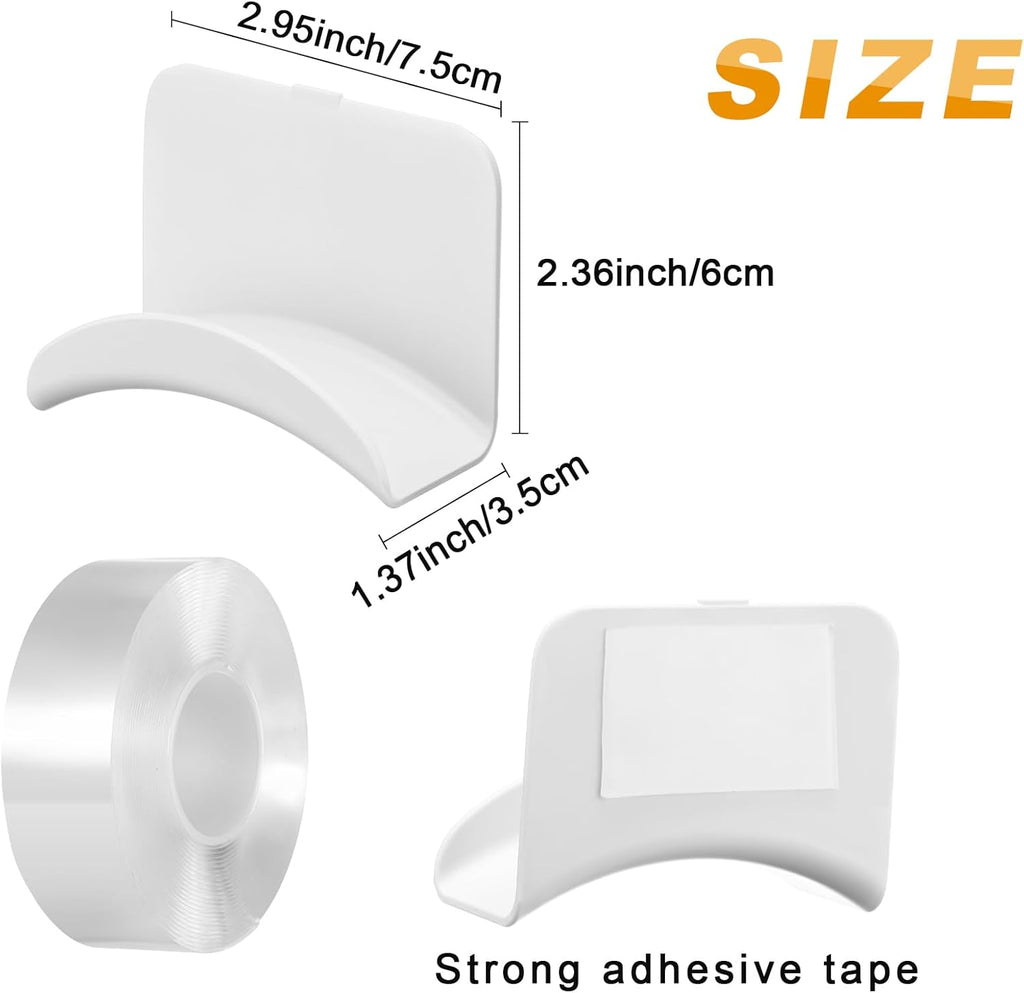 24 Pcs Headphone Wall Hangers Adhesive Gaming Headset Holder Hooks for Wall Mount Strong Universal Stand Hooks for Most Headphone Controller, Hat, Baseball Caps, Closet, Door (White)