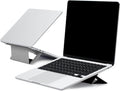 MOFT Laptop Stand for Desk, Adhesive Airflow Laptop Cooling Riser for Heat Dissipation with 2 Adjustable Viewing Angles, Foldable & Portable Computer Stand Compatible with Laptops 11"-16", Cool Grey