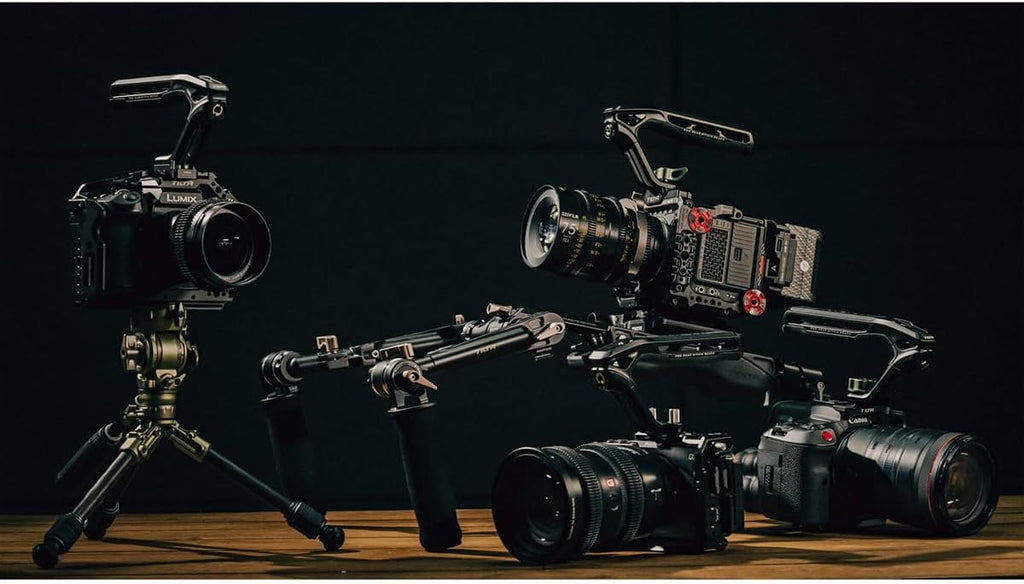 Tilta Xeno Top Handle for Filmmakers & Cameras - Black | Aluminum Alloy and Silicone Build | 1/4″-20 and 3/8″-16 Threads w/Locating Points | Safety Release Pin | Comfortable Handling (NATO)
