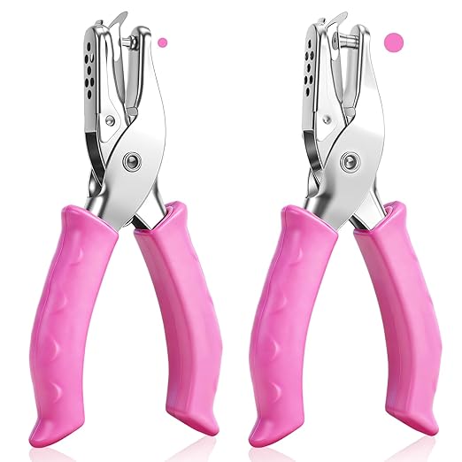 2 PCS Single Hole Punch, 1/4 Inch and 1/8 Inch Hole Puncher by Unknown