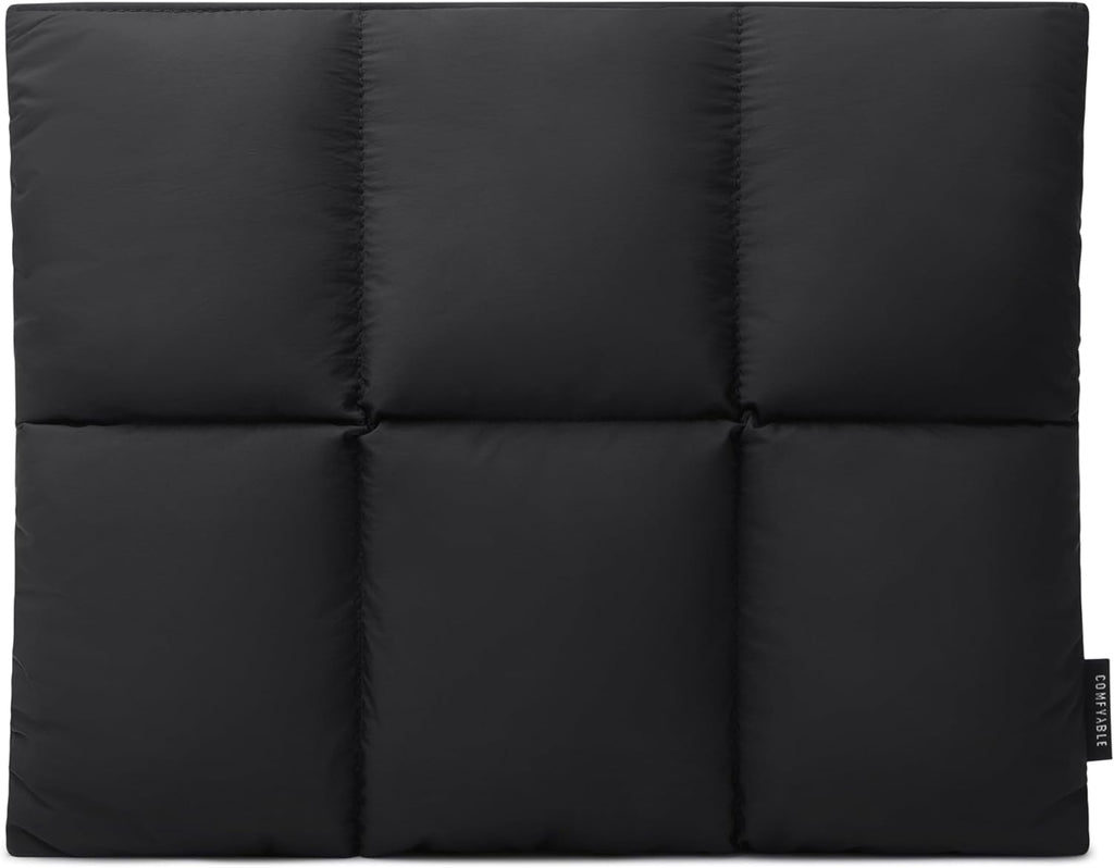 Comfyable Puffy Laptop Sleeve 15 Inch 16 Inch, Quilted Puffer Laptop Carrying Case, Pillow Pouch Compatible for MacBook Air 15 in M4 2025 & MacBook Pro 16 in M4 2024, Black