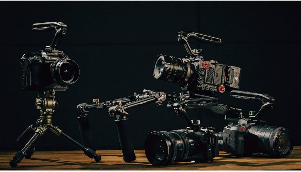 Tilta Xeno Top Handle for Filmmakers & Cameras - Titanium Gray | Aluminum Alloy and Silicone Build | 1/4″-20 w/Locating Points | Safety Release Pin | Comfortable Handling (Cold Shoe)