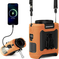 Portable Waist Fan Clip on, Personal Wearable Belt Fan 10000mAh Rechargeable Battery Under Shirt,5 Speeds with light, Neck Fan Hands-Free Cooling For Outdoor Camping Travel (Orange)
