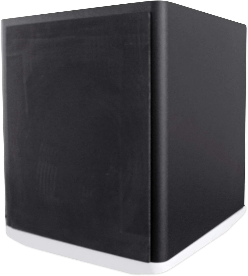 Rockville APM10W Active Studio Subwoofer in White, 10", 400W, MDF Wood, RCA/XLR/Optical, Front-Firing Port, Perfect for Studios and Music Production