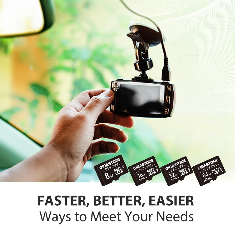 GIGASTONE 64GB Micro SD Card 10-Pack, A1 V30 4K Video Recording, Surveillance Security Cam Action Camera Drone Professional, 90MB/s Micro SDXC UHS-I Class 10