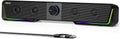 Jeecoo A40 Bluetooth Computer Speakers with Clear Sound, USB Plug & Play PC Speakers with LED Light, Computer Sound Bar with Switch Button for Desktop Laptop Monitor (USB-C Adapter Included)