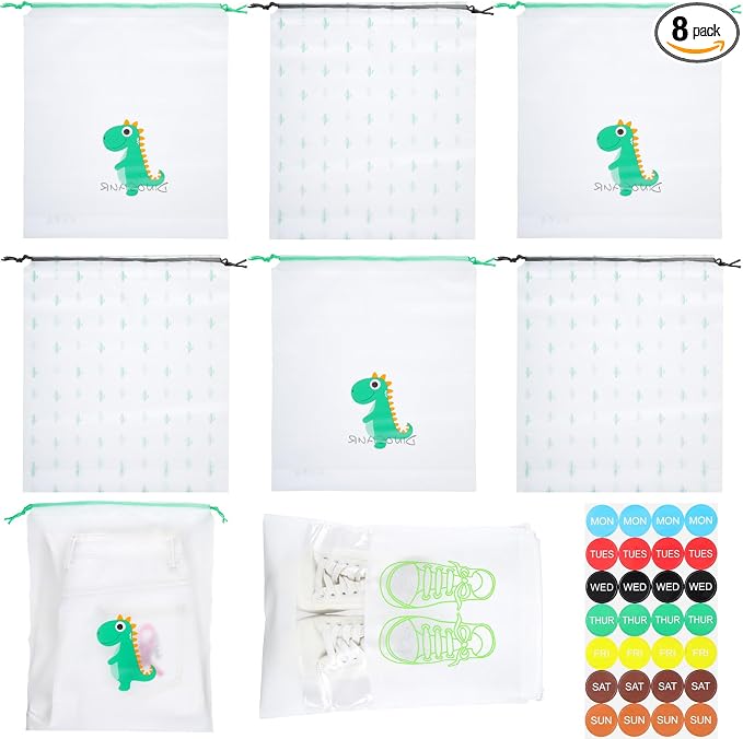 Woanger 8 Pcs Packing Cubes for Travel, Days of The Week Suitcase Organizers by Woanger