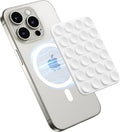 GONEZ Magnetic Suction Cup Phone Mount for MagSafe Case, Removable Silicone Sticky Grip for iPhone 12/13/14/15/16, Hands-Free Selfies and Videos for TikTok & Instagram Influencer/Creator, White