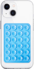 Silicone Suction Phone Case Mount, Non Slip Sticky Phone Grip for Cellphone, Silicon Adhesive Suction Cup Phone Mount, Strong Grip Holder for Selfies and Videos (Blue)