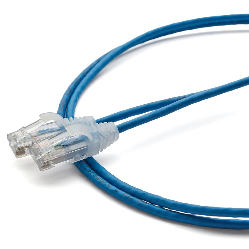 TRUECABLE Cat6 Component Rated Patch Cable, Unshielded (U/UTP), 3ft, Blue, 28AWG Solid Copper, Snagless 10G High-Speed Ethernet Cable, PoE++ 4PPoE 100W, UL Listed, RoHS-3, 1 Pack