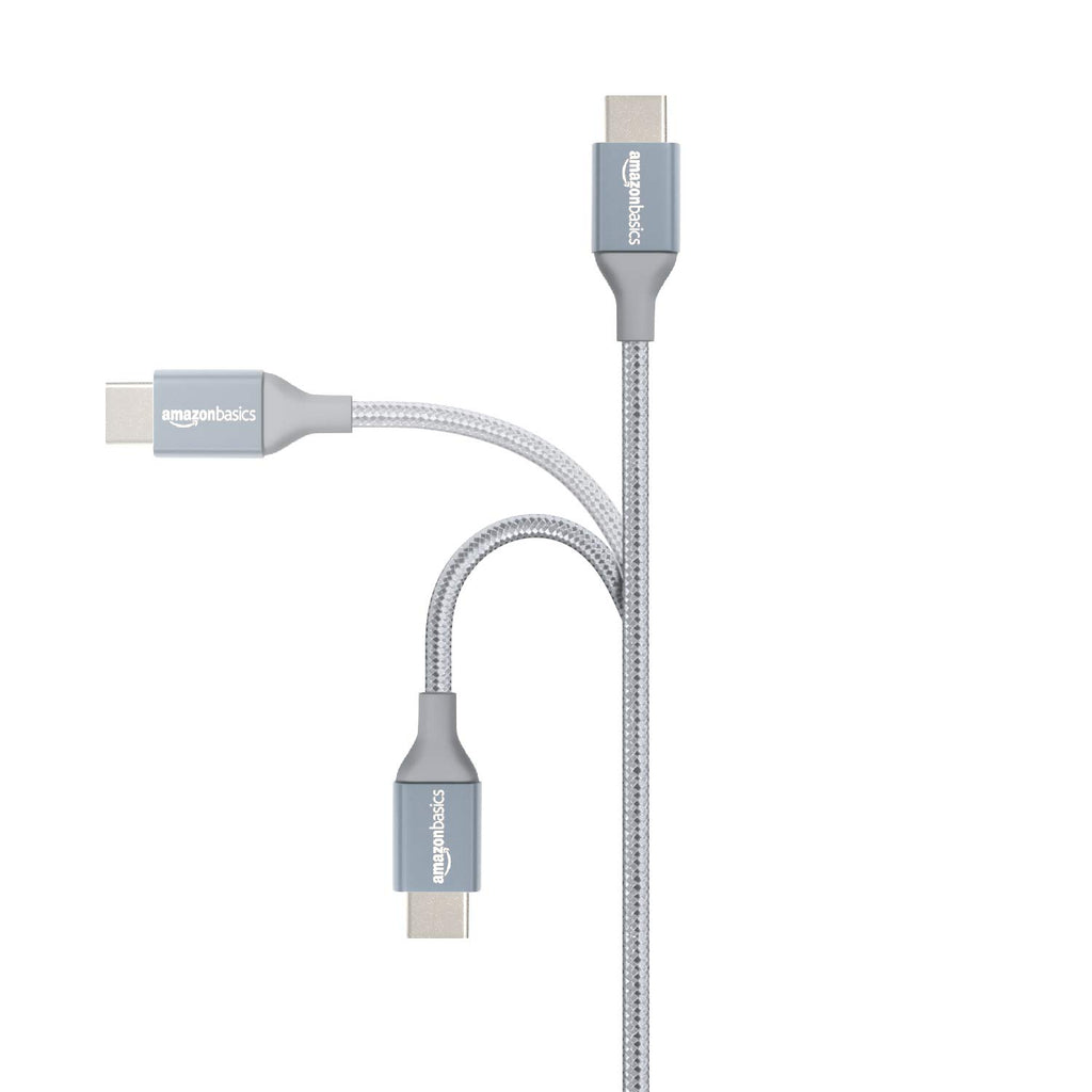 Amazon Basics USB-C to USB-A 2.0 Fast Charger Cable, Nylon Braided Cord, 480Mbps Speed, USB-IF Certified, for Apple iPhone 16/15, iPad, Samsung Galaxy, Tablets, Laptops, 6 foot, Dark Grey