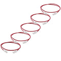 TRUECABLE Cat6 Component Rated Patch Cable, Unshielded (U/UTP), 2ft, Red, 28AWG Solid Copper, Snagless 10G High-Speed Ethernet Cable, PoE++ 4PPoE 100W, UL Listed, RoHS-3, 5 Pack