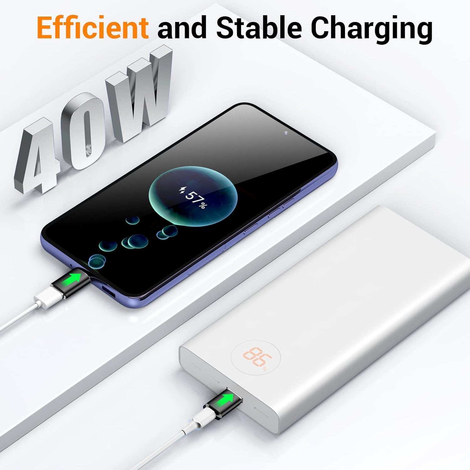 Temdan USB to USB C Adapter,Car Charger OTG Converter Compatible with MacBook Pro Air 2024,Samsung Notebook and More Type C,for iPhone 17 16 15 Air Plus Pro Max,OTG Adapters-Black