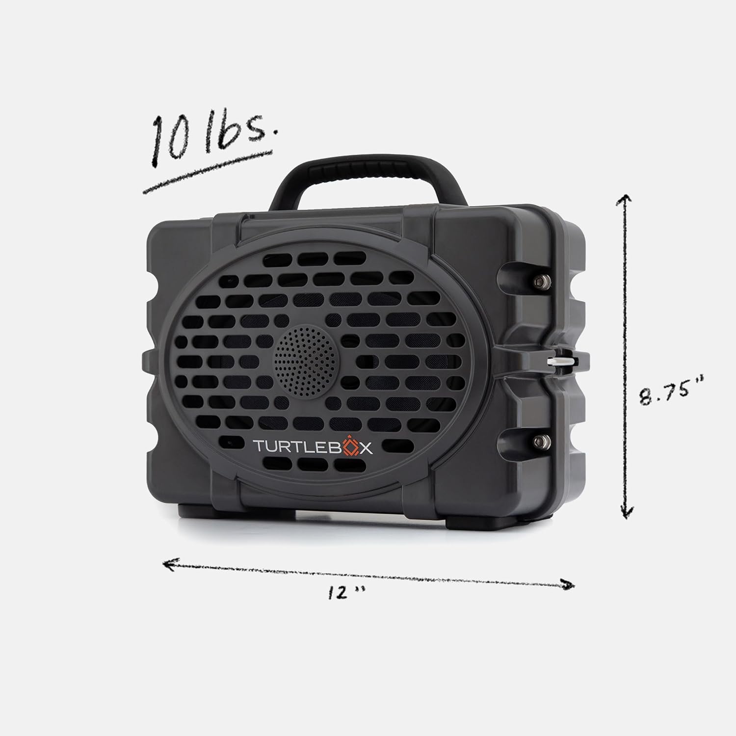 Turtlebox Original Gen 3: Portable Outdoor Bluetooth Speaker – Ultra-Loud (120dB), Waterproof (IP67), Rugged, Impact-Resistant, 3-Day Battery | Party Mode: Unlimited Pairing Stereo, Gray/Kelly Green