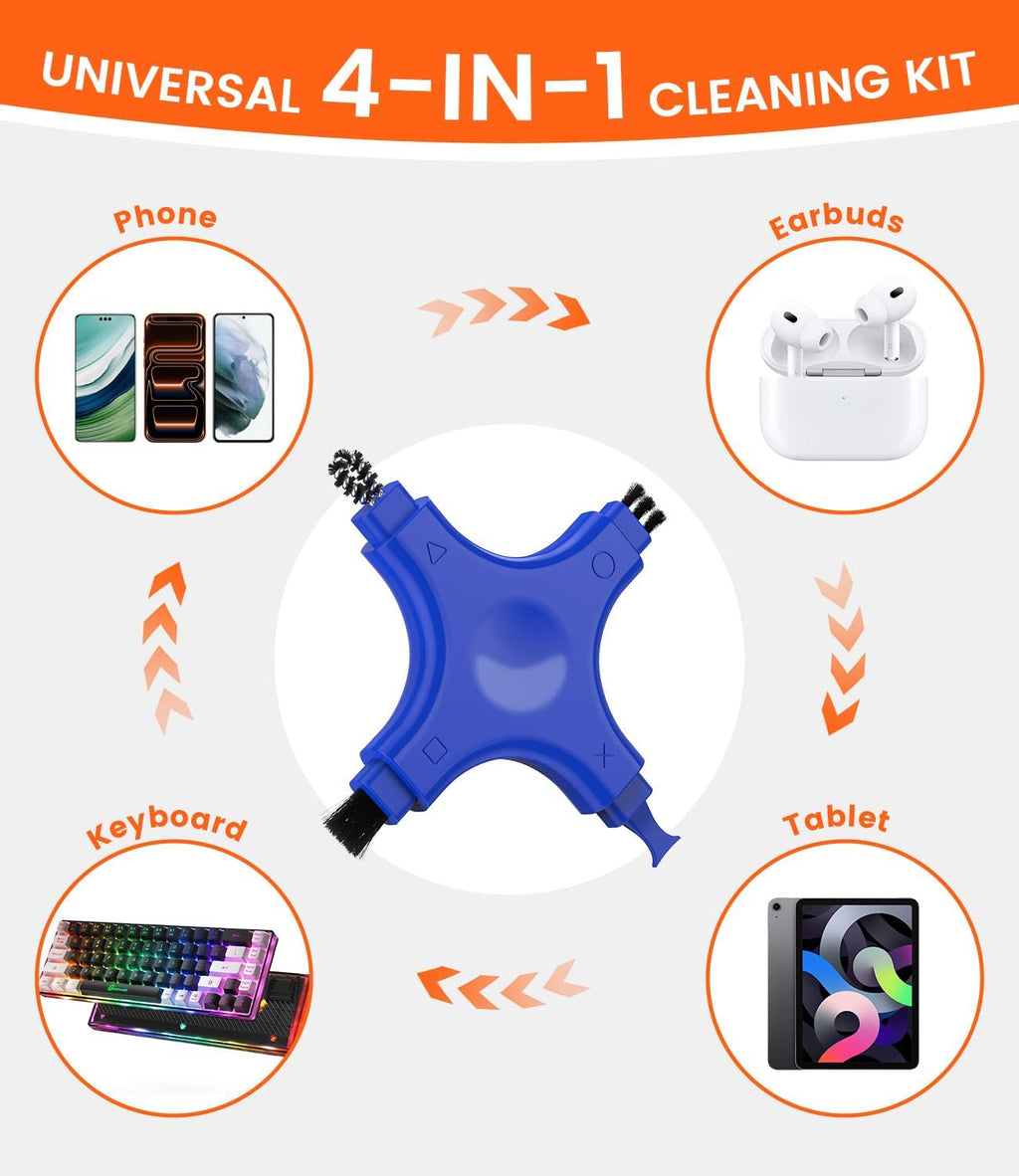 Port Cleaner for iPhone, CODOGOY Charging Port Cleaning Kit with Brushes for Lightning Port & USB-C Phones, Earbuds - Blue