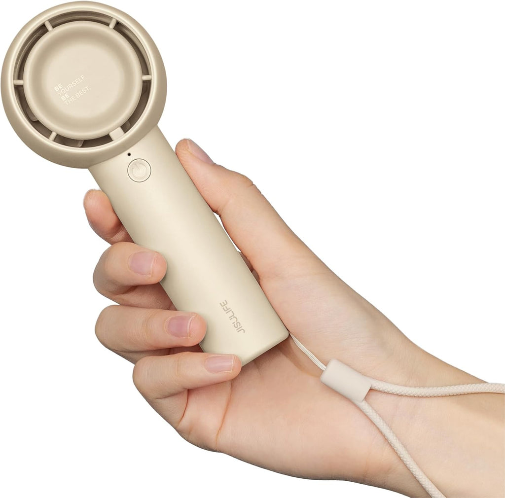 JISULIFE Mini Portable Fan-Bladeless Safe Design, Powerful Turbo Handheld Fan with 3 Speeds, USB Rechargeable, Small Pocket Design for Travel/Lash, Gifts For Girls/Women