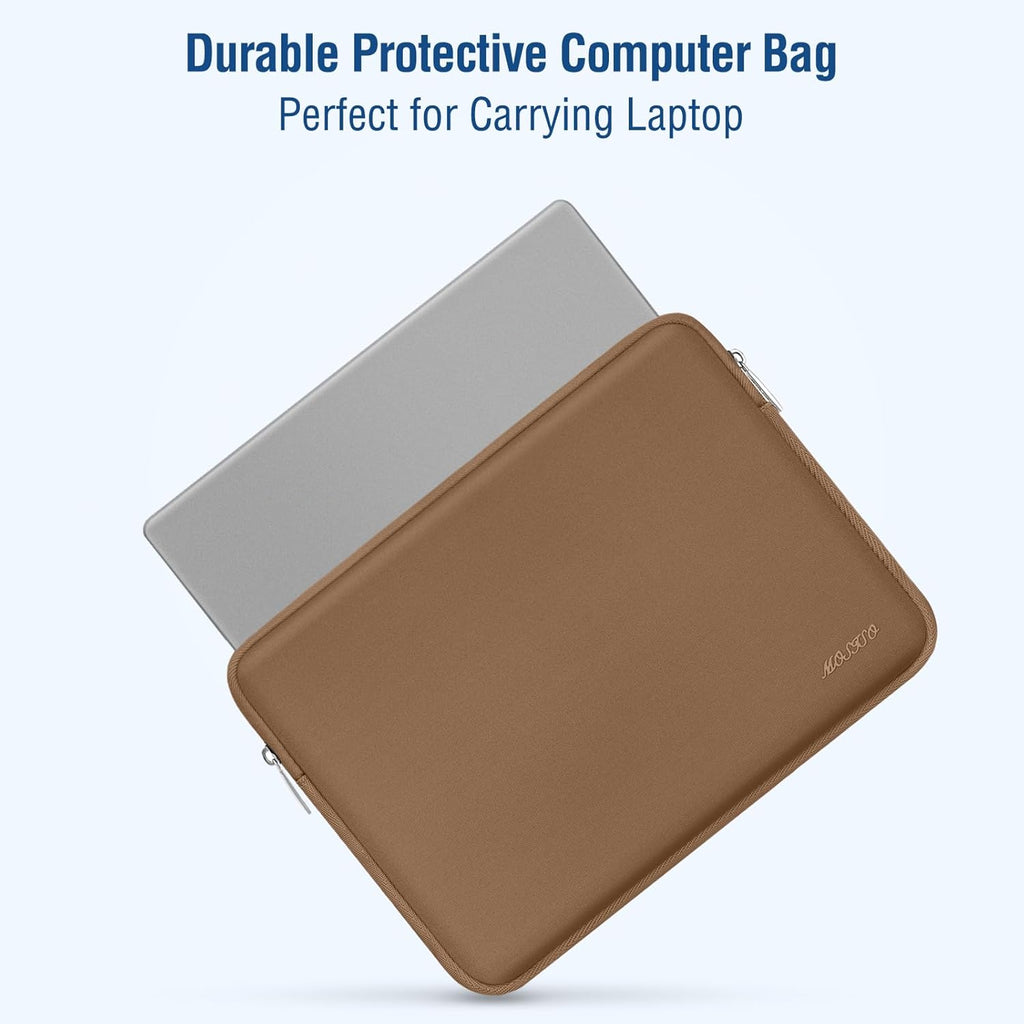 MOSISO Laptop Case 13.3 inch, 13-13.3 inch Laptop Sleeve Bag Compatible with MacBook Air/Pro 13/Pro 14 M5 M4 M3 M2 M1, HP Dell ASUS Lenovo, Neoprene Computer Sleeve Bag with Small Case, Mocha
