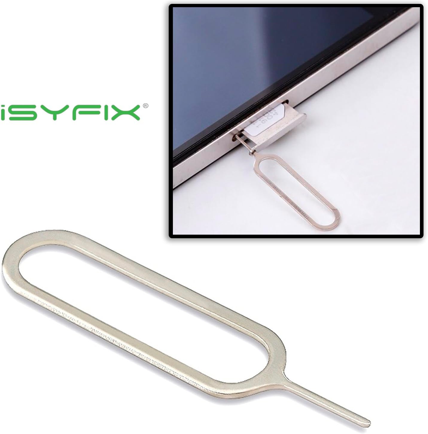 Sim Card Tray Pin Eject Removal Tool Needle Opener Ejector 10X Pack by iSYFIX for All iPhone, Apple iPad, HTC, Samsung Galaxy, and Most Smartphone Brands