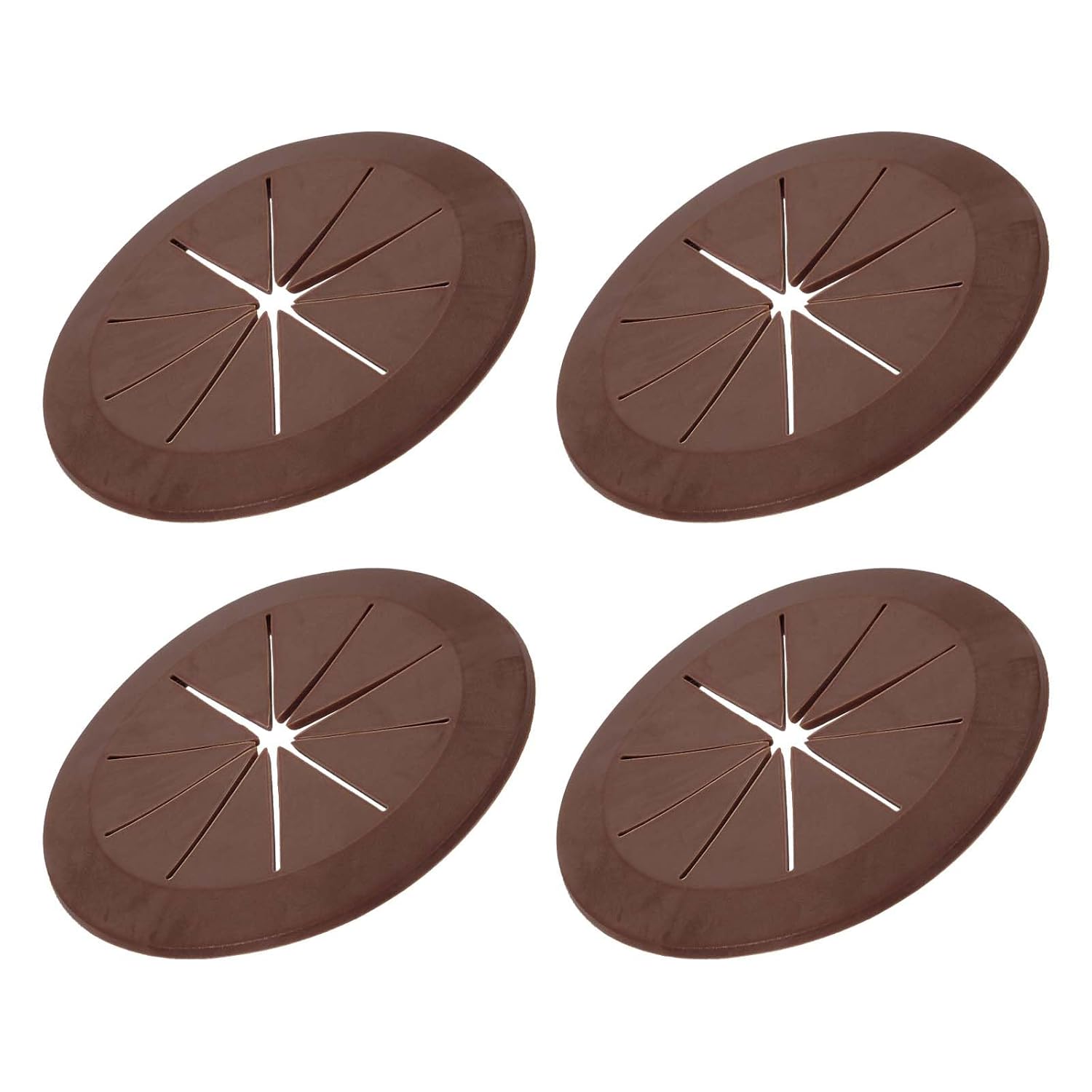 PATIKIL Desk Grommet 2-3/8", 4 Pcs Round Cable Grommet Cord Hole Cover with Adhesive Tape Flexible Table Wire Organizer for Office Home Table Countertop, Deep Brown