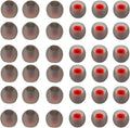 36 Pieces Small Earbud Tips Soft and Comfortable Ear Bud Replacement Pieces Silicone Fit Most in-Ear Headphones，Inner Hole 3.8mm -5.5mm，Small Black and Red Replacement Eartips