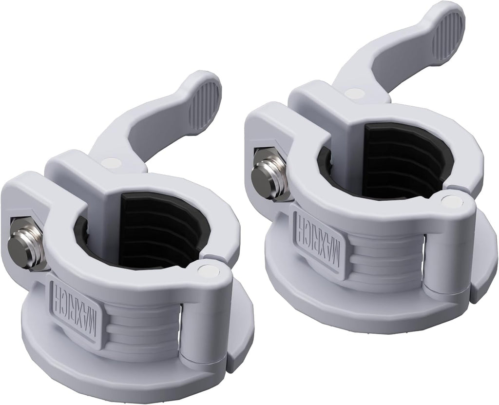 MAXRICH T Barbell Clamp 1 inch Multiple Sizes & Adjustable Weight Clips for Barbell Quick Release Barbell Clips|Barbell Collar Bar Locks for Weight Lifting (Gray)