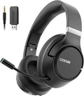 Wireless Bluetooth Headsets with Microphone for Computer, Headphone Foldable Over Ear Soft 40H with Retractable Mic, USB Dongle for PS5 PS4 PC Cellphone Laptop