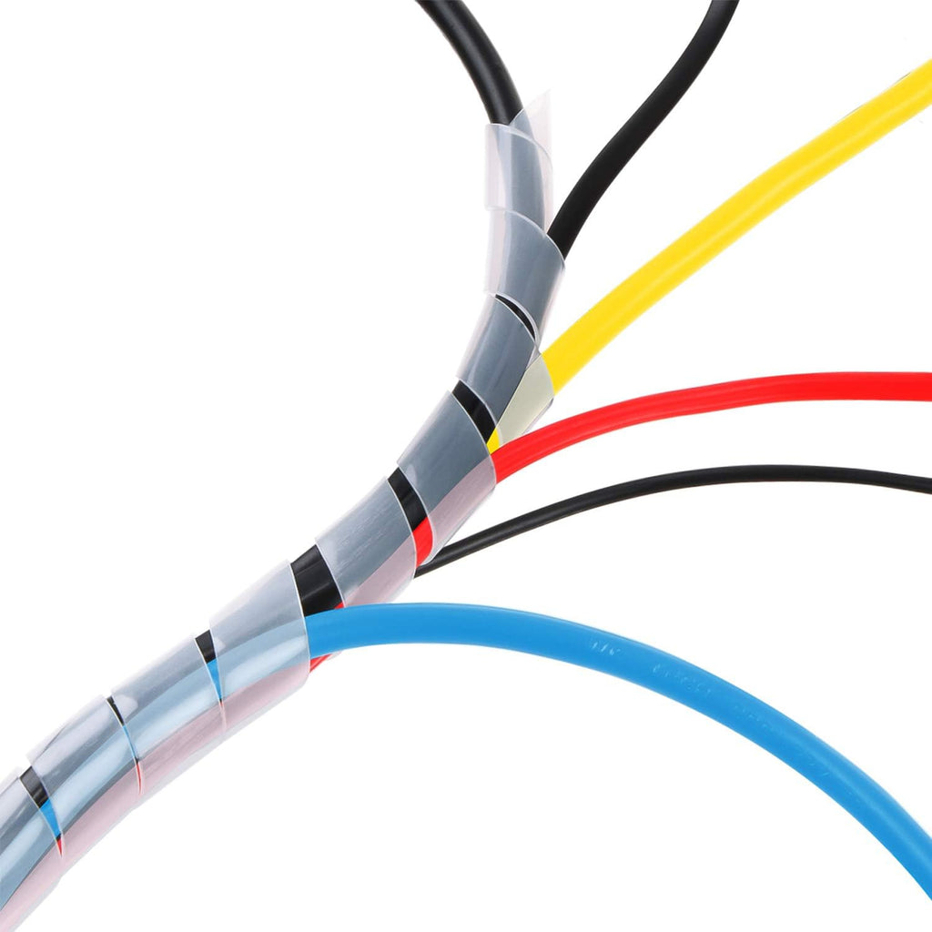 33FT XHF 5/16" Clear Spiral Cable Wrap 8mm(Wrapping Range:6mm-60mm) Cord for Computer Electrical Wire Organizer Sleeve Hose RoHS