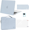 MOSISO Compatible with MacBook Air 13 inch Case 2025 2024 2023 2022 M4 A3240 M3 A3113 M2 A2681, Hard Shell&Sleeve Bag&Keyboard Skin&Webcam Cover&Screen Film for MacBook Air 13.6 inch, Baby Blue