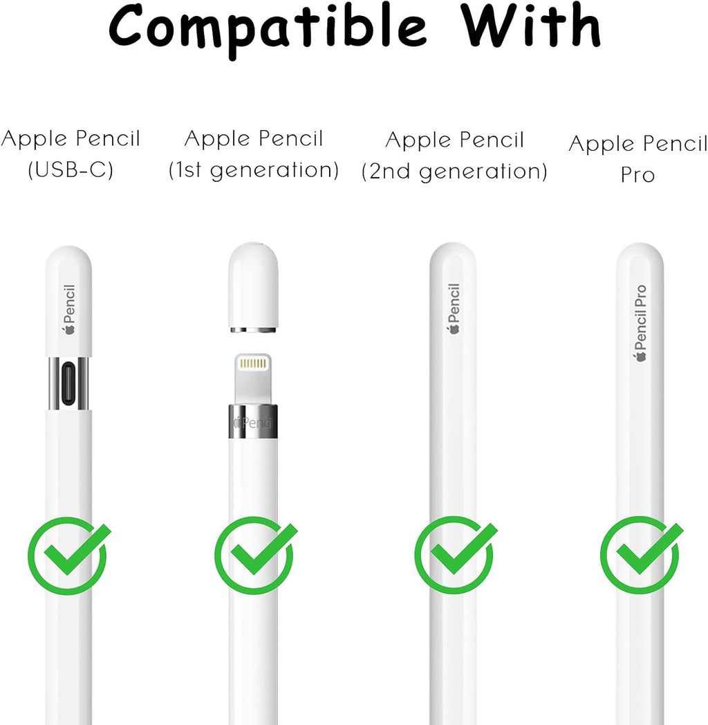 6 Pack Fine Point Replacement Tips Compatible with Apple Pencil 2nd Generation, Apple Pencil 1st Generation & Apple Pencil USB-C Colorful Nibs (Original/Clear/Clear Pink/Clear Blue)