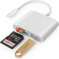 SD Card Reader, USB 3.0 Type C High Speed to SD/TF Card Adapter for iPhone 15/16 Pro Max Memory Card Reader with SD MicroSD USB 3 Port for Mac/iPad/MacBook Pro/Air Android Phone Tablet